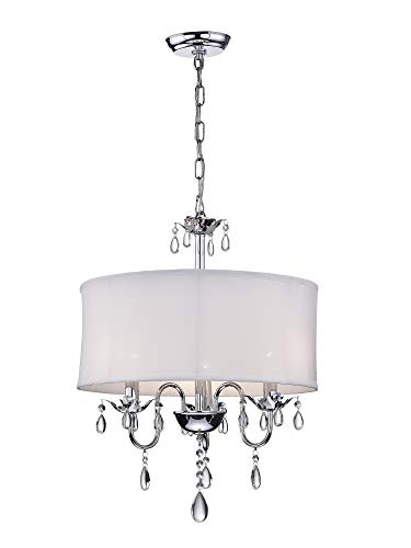Warehouse of Tiffany Melissa Crystal Chandelier, 24" H x 18" D, White