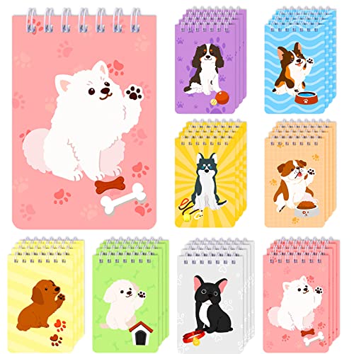 Mini Dog Notebooks 32 Packs Dog Party Favors Mini Spiral Notebook For Kids Journal Notebook Dog Birthday Party Supplies Animal Puppy Decorations Party Gifts Goodies Bag For Boys Girls 4 x 2.7 Inch