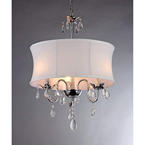 Warehouse of Tiffany Melissa Crystal Chandelier, 24" H x 18" D, White