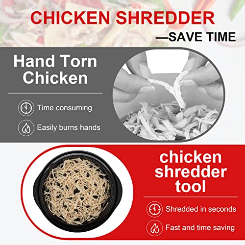 Chicken Shredder, Professional Chicken Breast Shredder Tool Twist, Transparent Lid, Ergonomic Handle, Meat Shredder, Dishwasher Safe, Non-slip Design, Heat Resistant, Bpa Free