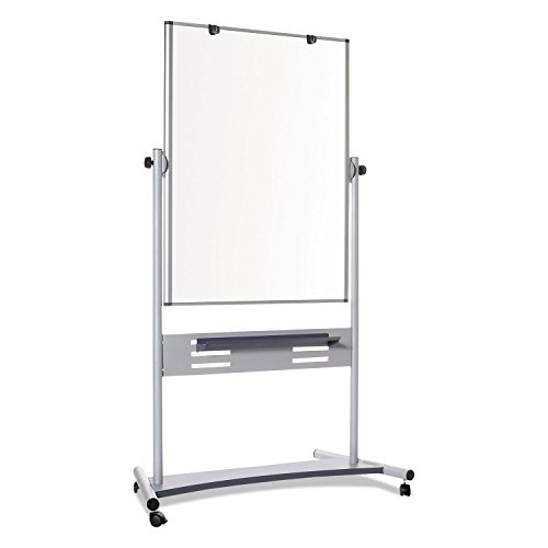 MasterVision QR5507 Magnetic Reversible Mobile Easel, 70 4/5w x 47 1/5h, 80-Inch h, White/Silver