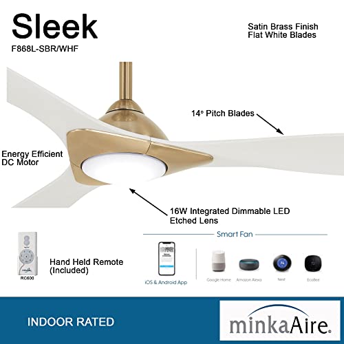 MINKA-AIRE CeilingF868 Ceiling Fan (Soft Brass/Flat White)