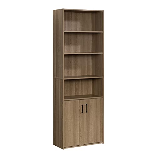 Sauder Beginnings Bookcase with Doors, L: 24.65" x W: 11.65" x H: 71.14", Summer Oak Finish
