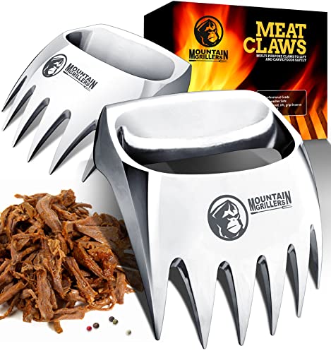 Meat Claws Meat Shredder for BBQ - Perfectly Shredded Meat, These Are The Meat Claws You Need - Best Pulled Pork Shredder Claw x 2 For Barbecue, Smoker, Grill (Solid Metal)
