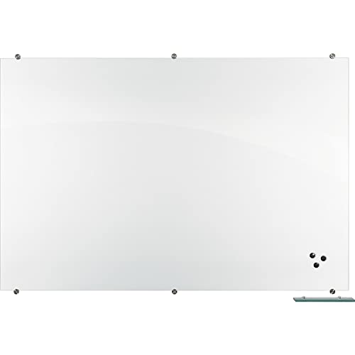 Best-Rite 48 x 96 x 1/8 Inches, Visionary Magnetic Glass Whiteboard, Frameless, Glossy White,
