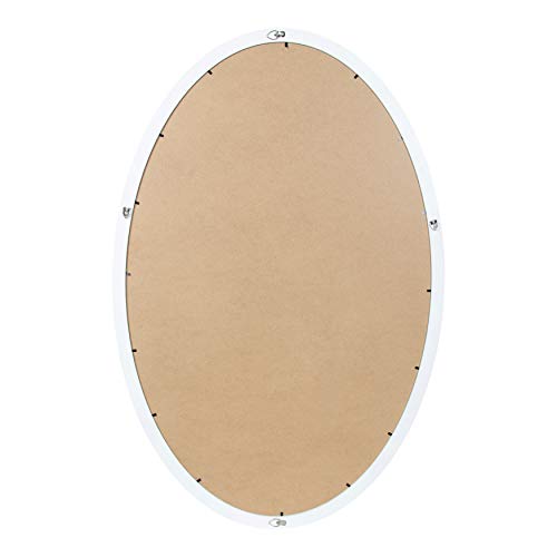 Kate and Laurel Holbrook Farmhouse Framed Oval Fabric Pinboard, 24 x 36, White, Decorative Bulletin Board for Wall