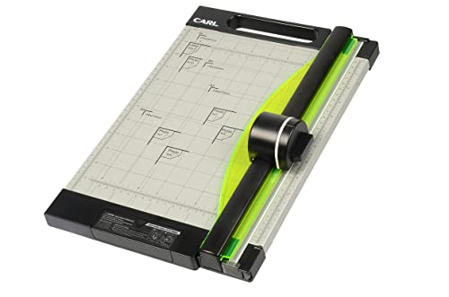 CARL 12 inch-Green Friendly, Professional Rotary Paper Trimmer, 12-inch, 15 Sheet Cutting Capacity, Black and Silver