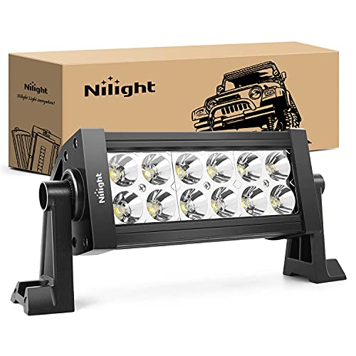 Nilight - 10001S-A 36W LED Light Bar Spot LED Lights Led Bar Driving Fog Lights Jeep Off Road Lights, 2 Years Warranty