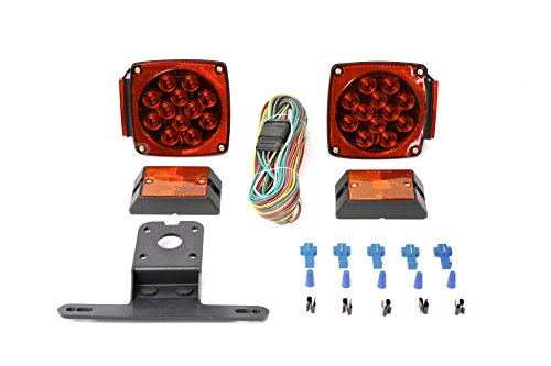 MaxxHaul 70205 Trailer Light Kit - 12V All LED , Left and Right Waterproof Submersible for Trailers, Boat Trailer Truck Marine Camper RV Snowmobile