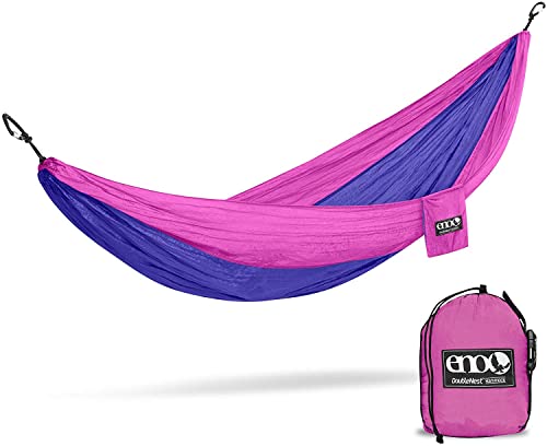 ENO, Eagles Nest Outfitters DoubleNest Lightweight Camping Hammock, 1 to 2 Person, Purple/Fuchsia