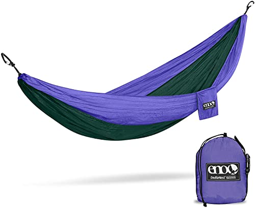 ENO, Eagles Nest Outfitters DoubleNest Lightweight Camping Hammock, 1 to 2 Person, Purple/Forest