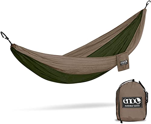 ENO, Eagles Nest Outfitters DoubleNest Lightweight Camping Hammock, 1 to 2 Person, Khaki/Olive