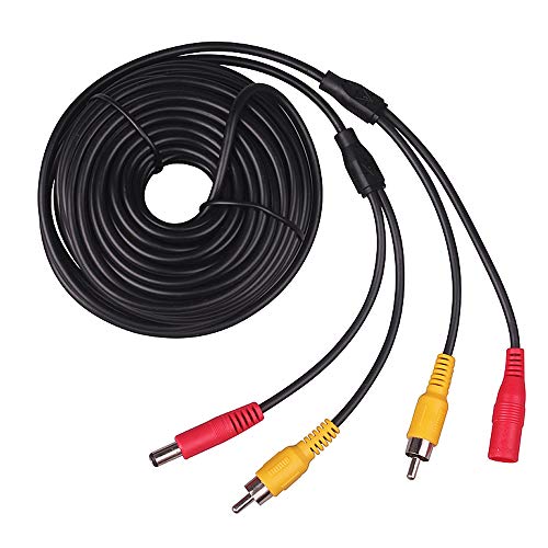 RCA DC Power Audio Video AV Extension Cable for CCTV Security Car Tuck Bus Trailer Reverse Parking Camera 10 Meters 32Ft by HitCar