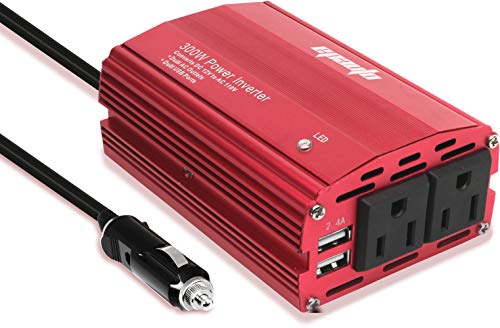 EPAuto 300W Car Power Inverter DC 12V to 110V AC Converter with Dual USB Charger