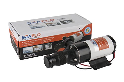 SEAFLO Macerator Waste Water Pump 12V New Anti-Clog Feature for RV Marine Trailer Toilet Sewer Self Priming