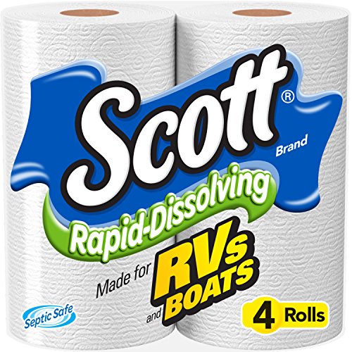 Scott Rapid-Dissolving Toilet Paper, Bath Tissue for RV & Boats , 4ct packs X 12= 48 rolls