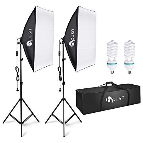 HPUSN Softbox Lighting Kit:Video Softbox-Professional Studio Photography Equipment for Portrait Product Fashion Photography
