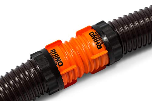 Camco RhinoFLEX Swivel Coupler Fitting with Two Locking Rings - Easily Connect RhinoFLEX Sewer Hoses | Locking Ring Secures Fitting to Hose | Fits in 4" Square RV Bumper - (39821)