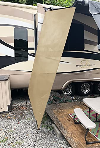 Shadeidea RV Sun Shade Screen for Awning Side - 9' 6'' X 7' 6'' Tan Mesh Sunshade Motorhome Camping Trailer UV Sunblocker Canopy Sunscreen Offer 3 Years Lasting