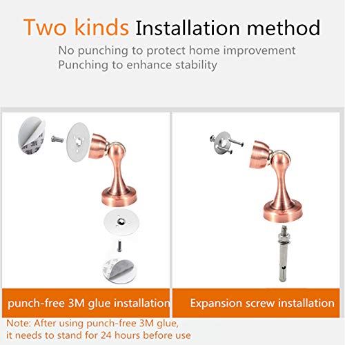 ZCKJ Door Stopper, Magnetic Door Stop, Stainless Steel Door Holder with Double Sided Sticker, Keep Your Door Open Wall Mount Silver 2 Pack