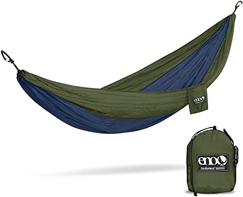 ENO, Eagles Nest Outfitters DoubleNest Lightweight Camping Hammock, 1 to 2 Person, Navy/Olive