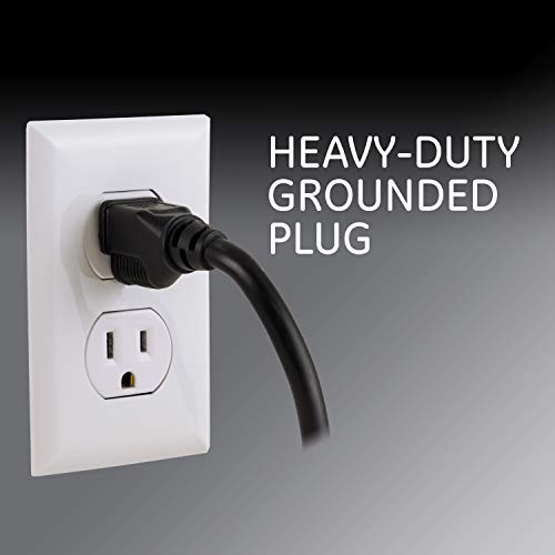 GE 6-Outlet Surge Protector, 3 Ft Extension Cord, Power Strip, 800 Joules, Heavy Duty Plug, Twist-to-Close Safety Covers, Protected Indicator Light, UL Listed, Black, 47224