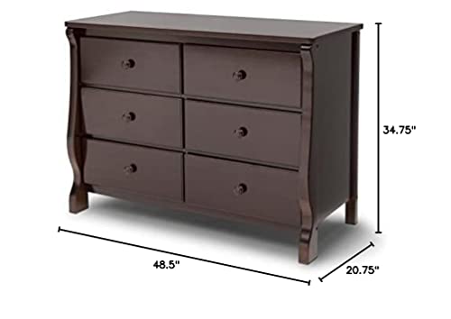 Delta Children Universal 6 Drawer Dresser, Greenguard Gold Certified, Dark Chocolate