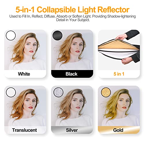EMART Softbox Lighting Kit with Light Reflector, 24"x24" 1000W Photography Soft Box Continuous Light Set with Photo Studio Bulbs, Professional Camera Light Equipment for Video Recording, Filming