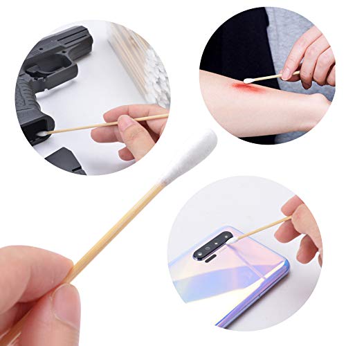 BOOSTEADY 6 Inch Cotton Gun Cleaning Swabs with Bamboo Handle in Storage Case（Choose Your Tip）
