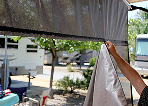 Carefree 701707ACD Black 17' x 7' Drop RV Awning EZ Zip Blocker