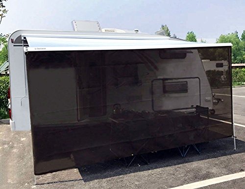 Tentproinc RV Awning Sun Shade Screen 6' X 19' 3'' - Brown Mesh Sunshade UV Sunshine Blocker Complete Kits Motorhome Camping Trailer Canopy Shelter Blocker - 3 Years Limited Warranty
