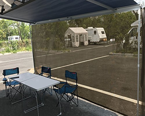 Tentproinc RV Awning Sun Shade Screen 6' X 19' 3'' - Brown Mesh Sunshade UV Sunshine Blocker Complete Kits Motorhome Camping Trailer Canopy Shelter Blocker - 3 Years Limited Warranty