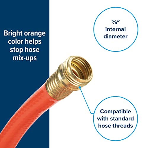 Camco Rhino 25-Foot RV Clean-Out Gray/Black Water Hose | Features a Heavy-Duty PVC Construction, a Bright Orange Color, and is Great for Cleaning Camper Black Water, Grey Water or Tote Tanks (22990)