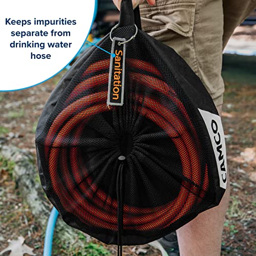 Camco Rhino 25-Foot RV Clean-Out Gray/Black Water Hose | Features a Heavy-Duty PVC Construction, a Bright Orange Color, and is Great for Cleaning Camper Black Water, Grey Water or Tote Tanks (22990)