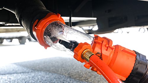 Camco Rhino 25-Foot RV Clean-Out Gray/Black Water Hose | Features a Heavy-Duty PVC Construction, a Bright Orange Color, and is Great for Cleaning Camper Black Water, Grey Water or Tote Tanks (22990)