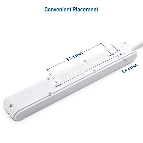 Cable Matters 2-Pack 6 Outlet Surge Protector Power Strip with USB, 12 ft Long Extension Cord (Surge Protector with USB Ports) in White