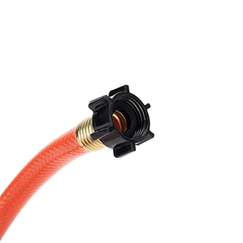 Camco RhinoFlex 10-Foot RV Clean-Out Gray/Black Water Hose with Rinser Cap | Features a 4-Way Water Pressure Blaster, Water Shut-off Valve, and is Great for Cleaning Camper Black Water Tanks (22999)