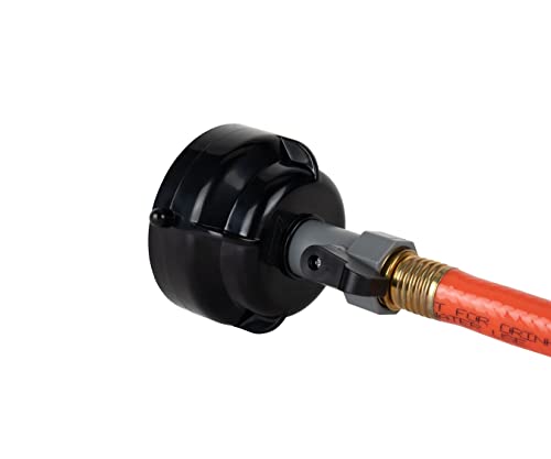 Camco RhinoFlex 10-Foot RV Clean-Out Gray/Black Water Hose with Rinser Cap | Features a 4-Way Water Pressure Blaster, Water Shut-off Valve, and is Great for Cleaning Camper Black Water Tanks (22999)