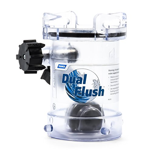 Camco Dual Flush RV Holding Tank Rinser | Features Two-Way Jet Cleaning Action, a 5-Inch Long Clear Polycarbonate Design, and Helps Reduce Odors and Malfunctions in RV Holding Tanks and Hoses (39072)