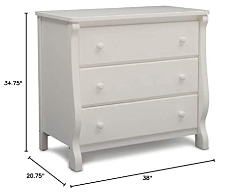 Delta Children Universal 3 Drawer Dresser, Greenguard Gold Certified, White