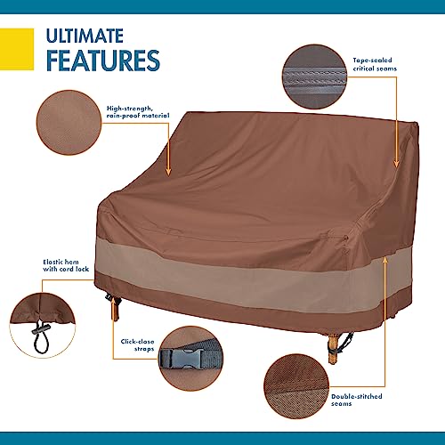 Duck Covers Ultimate Waterproof Patio Loveseat Cover, 52 Inch, Mocha Cappuccino