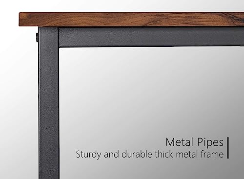 CubiCubi Study Computer Desk 32" Home Office Writing Small Desk, Modern Simple Style PC Table, Black Metal Frame, Rustic Brown