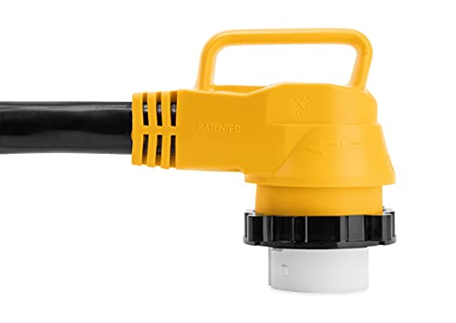 Camco 55572 18" 50 AMP Locking Male/50 AMP Locking 90 Degree Female PowerGrip Dogbone Electrical Adapter