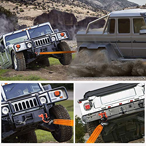 Ohuhu D Ring Shackles 3/4" 2 Pack with 2 Isolators and 8 Washers, D Shackle Rugged 28.5 Ton (57,000 lbs) Maximum Break Strength, 4.75 Ton (9,500 Lbs) Capacity, Orange