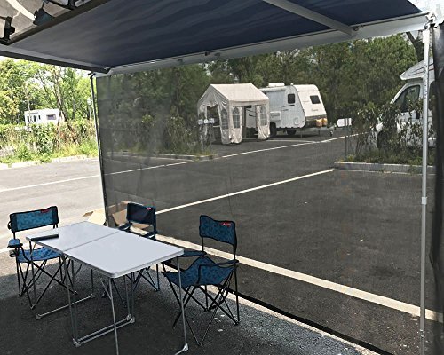 Tentproinc RV Awning Sun Shade 7' X 17' 3'' Black Mesh Screen UV Sunshade Block Complete Kits Motorhome Camping Trailer SunBlocker Tarp Canopy Shelter - 3 Years Limited Warranty