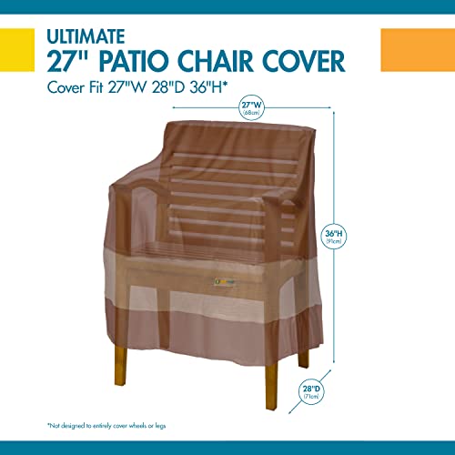 Duck Covers Ultimate Waterproof 27 Inch Patio Chair Cover, Outdoor Chair Covers, Mocha Cappuccino