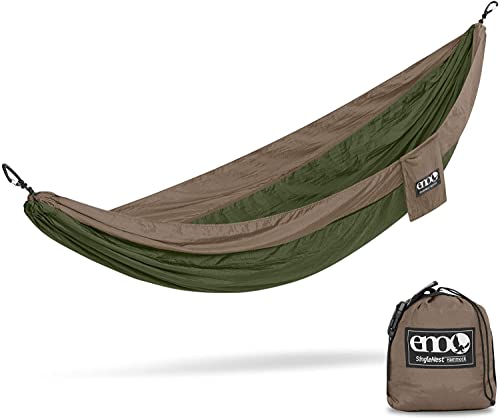 ENO - Eagles Nest Outfitters SingleNest Hammock, Portable Hammock for One, Khaki/Olive