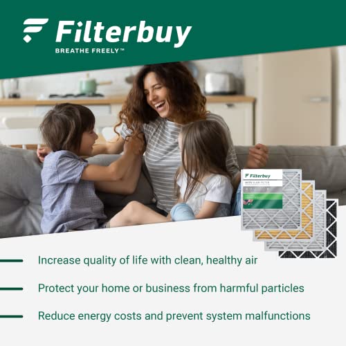 Filterbuy 11.5x21x2 Air Filter MERV 8 Dust Defense (4-Pack), Pleated HVAC AC Furnace Air Filters Replacement (Actual Size: 11.50 x 21.00 x 2.00 Inches)
