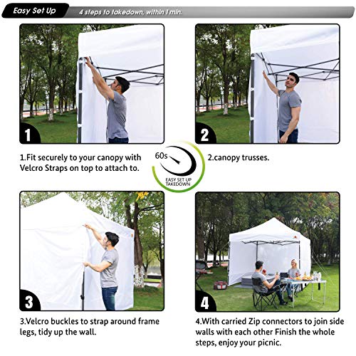 ABCCANOPY Instant Canopy SunWall 10x10 FT, 1 Pack Sidewall Only, Forest Green