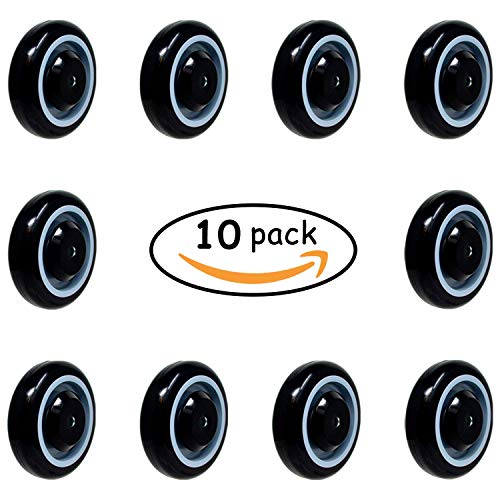 SYRATION 5" 10 Pack Polyurethane Stepped and Full Tread Face w/Double Ball Bearing Shopping Cart Wheel 2500 lbs Total Capacity